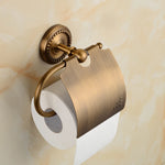 accessoires salle bain bronze classique finition brillante serviette bar papier holder robe hook vintage