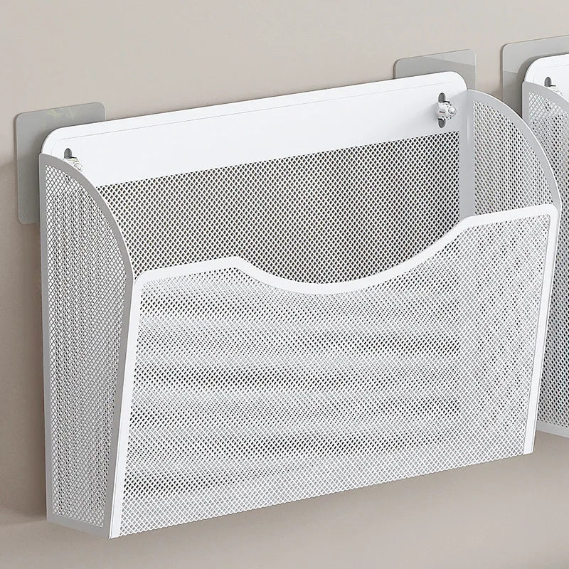 porte documents mural blanc moderne maille fine clips suspension chambre rangement articles divers