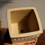 petit pot fleurs argile gris beige chinois artisanal maison