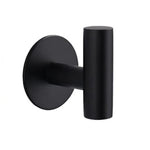 porte serviettes moderne argenté noir lisse auto adhésif inoxydable diamètre 5cm hauteur 3.3cm