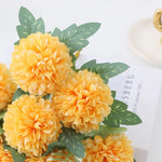 Bouquet artificiel fleurs pompon orange bleu blanc jaune intérieur décoration moderne salon chambre