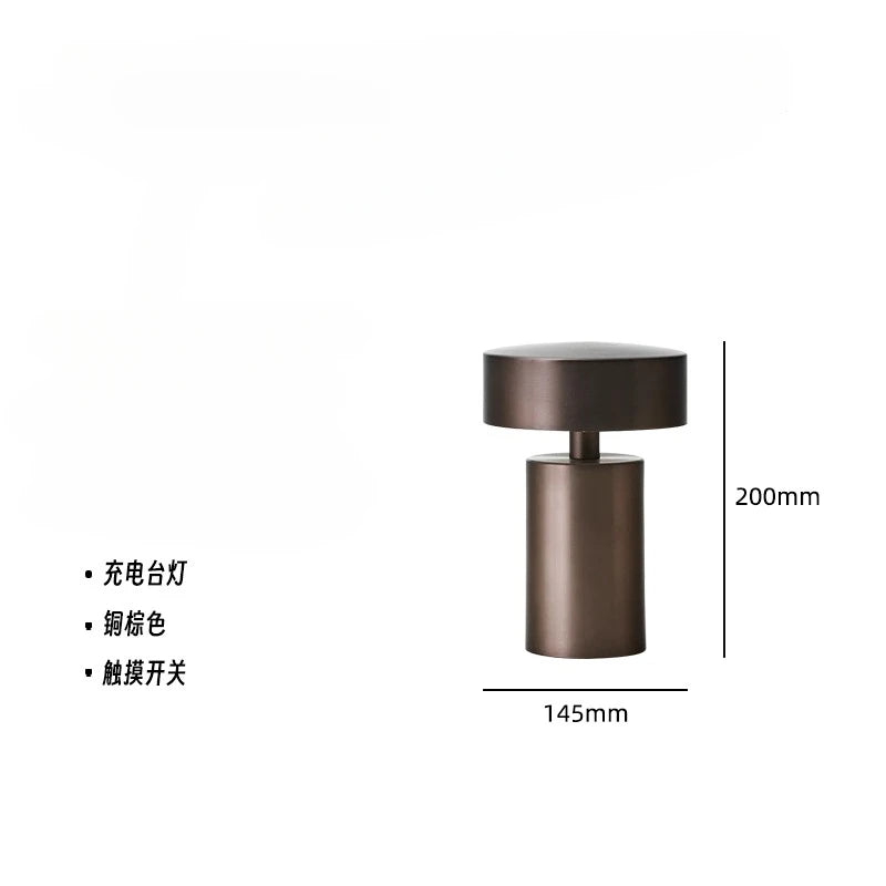 lampe table moderne rechargeable led bronze noir mat opaque sans fil