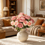 bouquet artificiel roses soie orange rouge rose blanc violet feuilles vertes classiqueintérieurDecorationFestivalMarriage