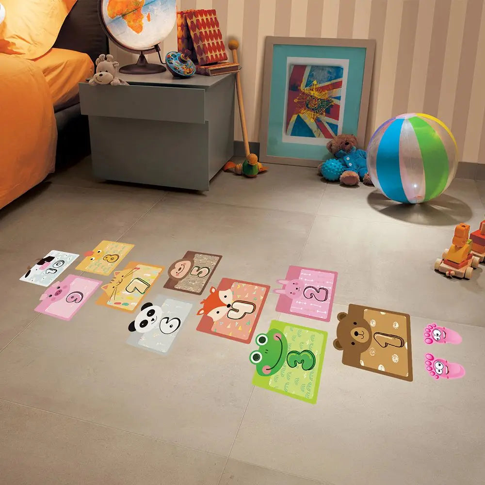 autocollants numéros animaux multicolores adhésifs jeu enfants école décoration maison festive