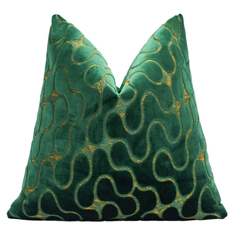 housse coussin velours géométrique contemporain 30x50 45x45 50x50 gris vert doré