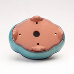 cache pot céramique effet craquelé moderne bleu rose brillant intérieur fleur decoration jardinière