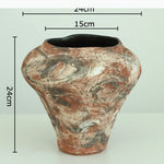 vase céramique moderne motif tourbillons beige marron noir texturé tableDecoration floral