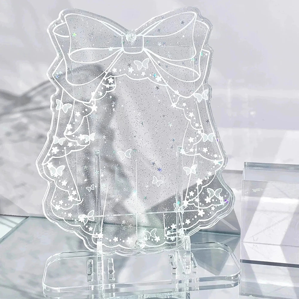 plaque décorative lolita papillons étoiles strass support plastique transparent moderne