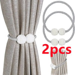 boucle rideau magnétique blanches tissu texturé gris clair blanc moderne élégant accessoire décoration chambre