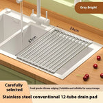 étendoir vaisselle pliable moderne acier inoxydable gris blanc clips fonctionnel cuisine
