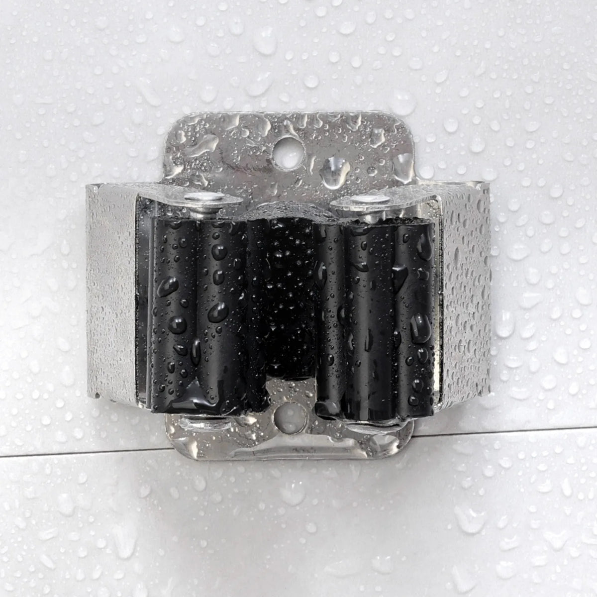 support mural moderne vis fixations acier inoxydable noir gris clips balais
