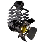 Spot lumineux moderne industriel noir structure zigzag fixation ampoule diffuseur plaque protection