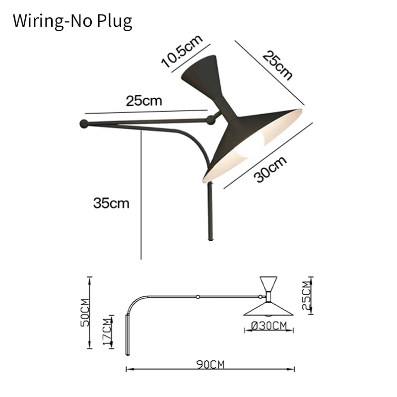 lampe murale conique gris fixée mur éclairage quotidien 6000k 4200k 3000k led appliques murales