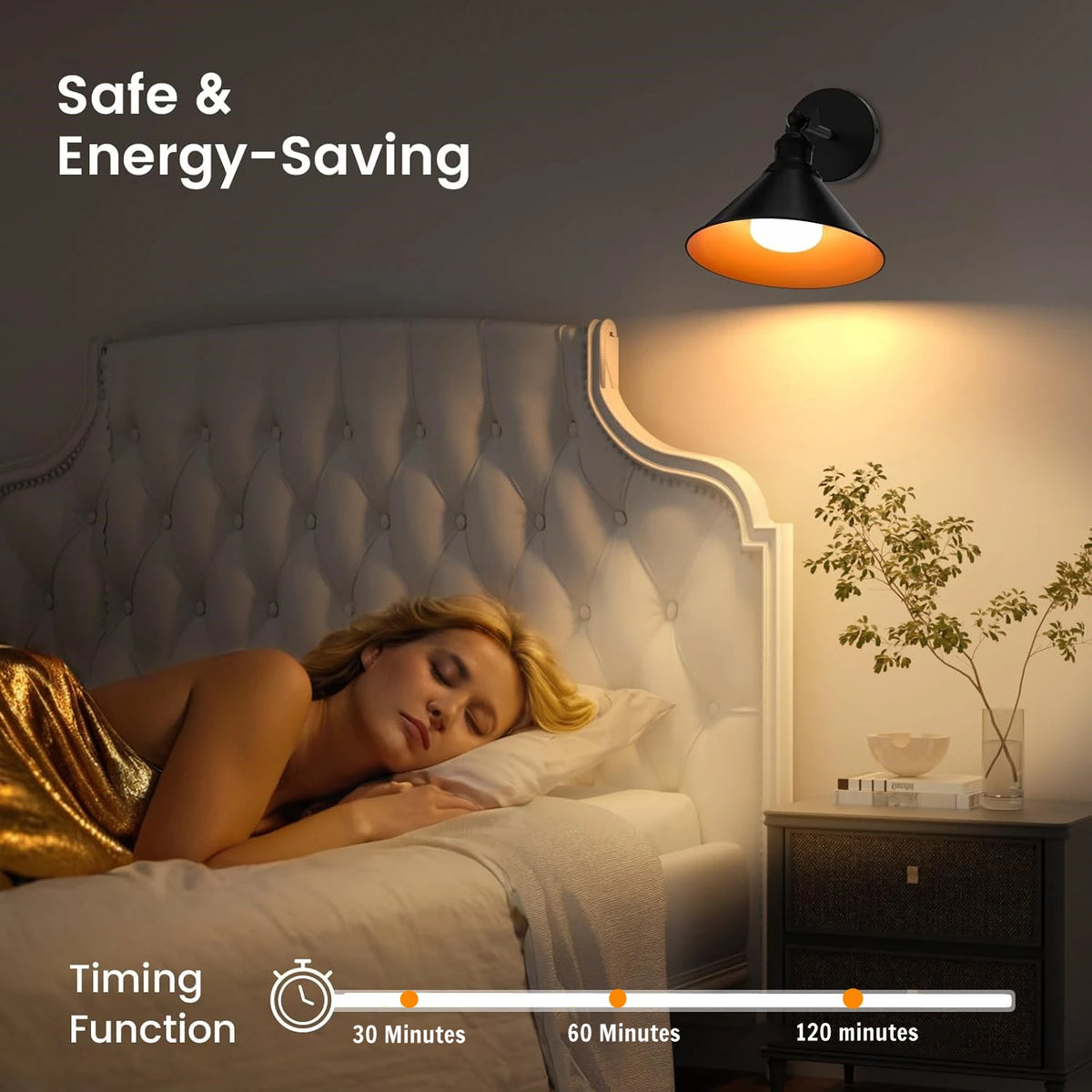 applique murale industrielle led rechargeable noir cuivre éclairage quotidien temporisation télécommande 15 couleursRGBOptimal