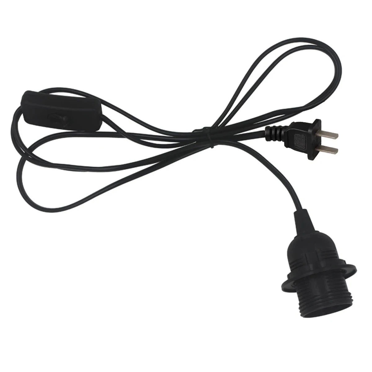 Kit suspension moderne lampe E27 noir blanc interrupteur câble 1,8m plug eu us