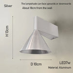 lampe murale conique moderne aluminium noir fixée mur flux lumineux 60 249 lumens alimentation