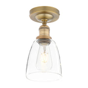 plafonnier industriel bronze doré transparent salle bain chambre salon vintage