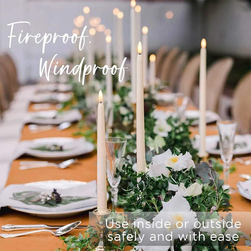 bougies led coniques sans flamme blanc modernes décoration mariage saint valentin dîner