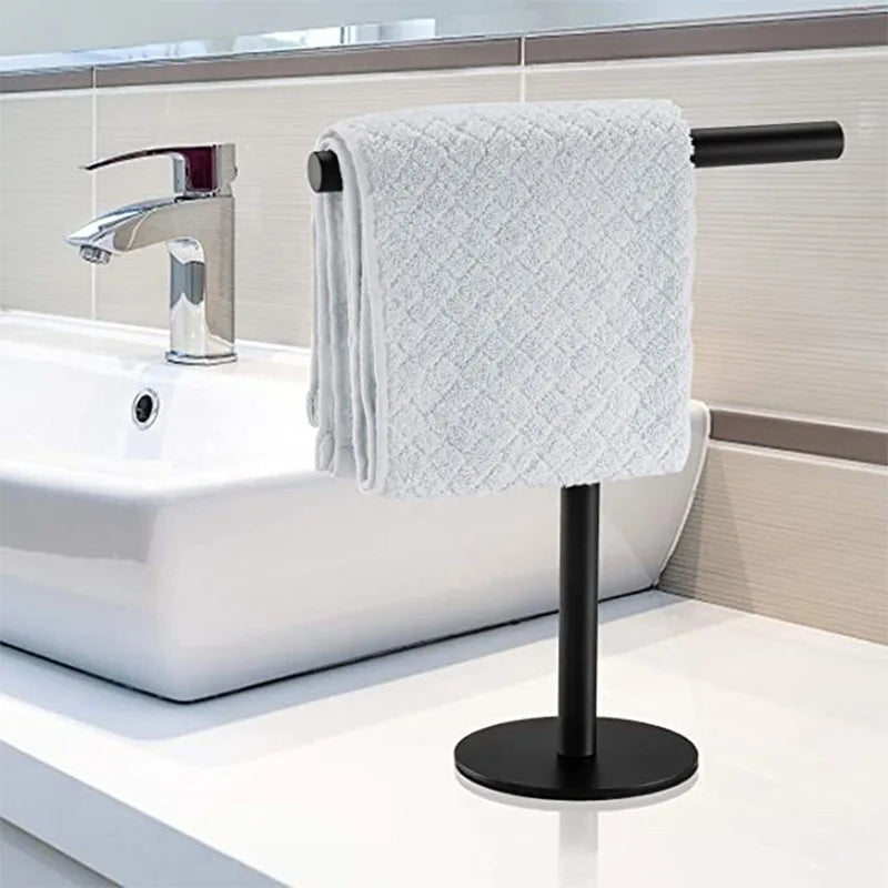 Porte-serviettes sur pied couleur or élégant pour décoration