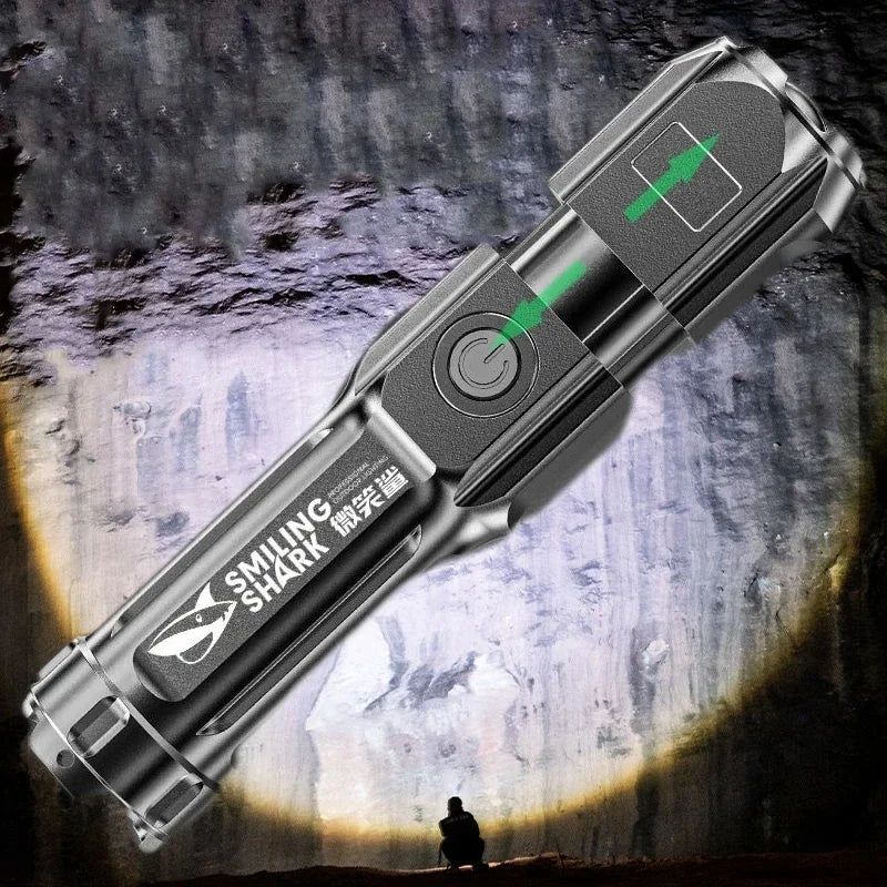 lampe torche rechargeable led puissante 5w 350 lumens réglable 200 500mètres moderne