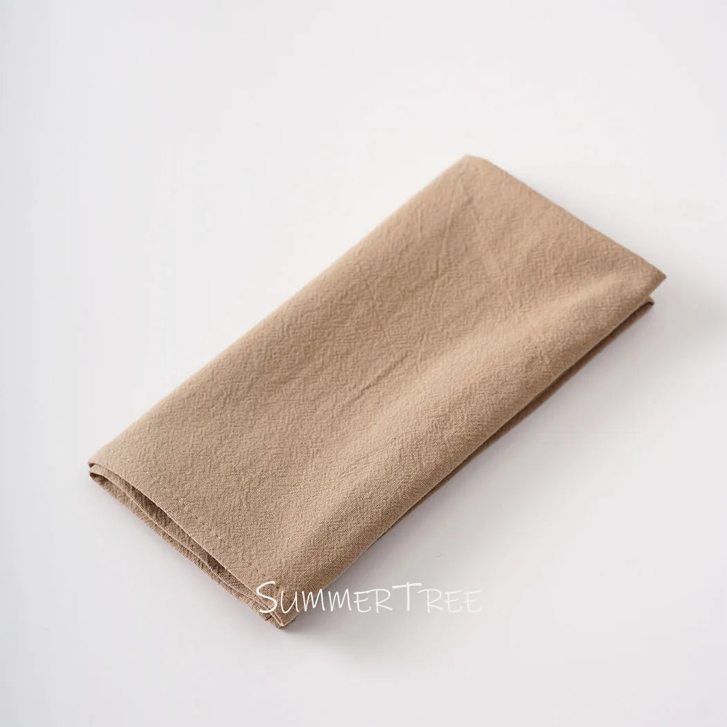 serviettes coton 40x40cm beige clair simple rustique réutilisables table maison party