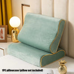 coussin bleu uni doux moderne taille 50x30cm zip caché confortable chambre coucher