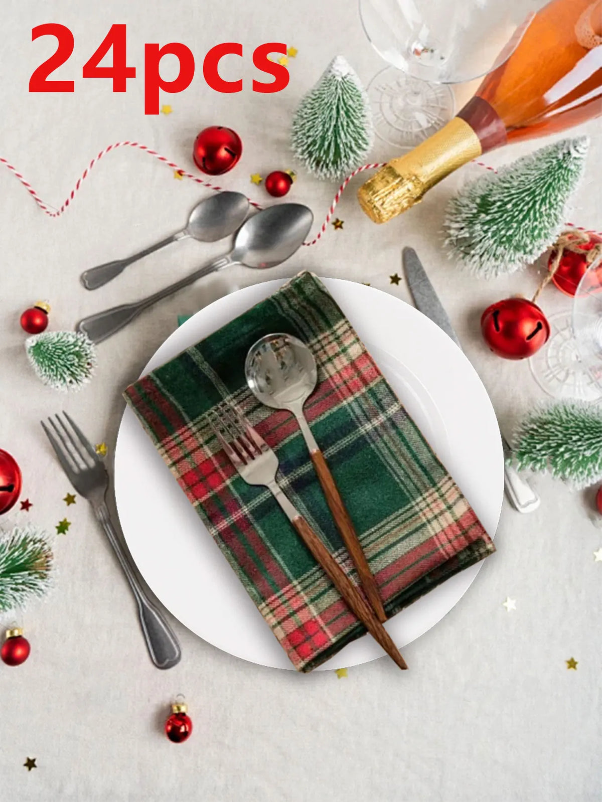 serviettes table rouge blanc carreaux classiques 40x40cm pack pcs dîner maison festive