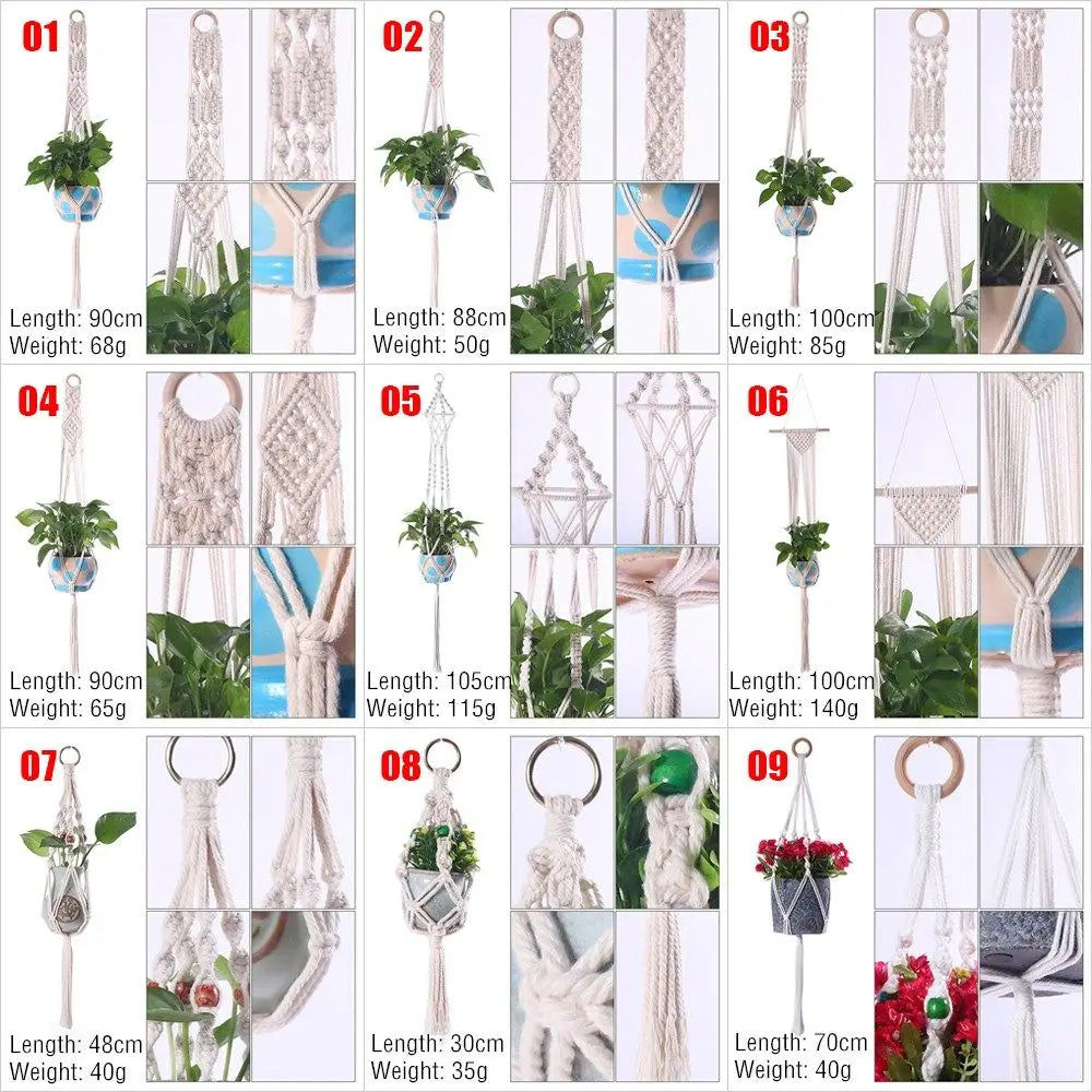 support plante suspendue macramé blanc cassé artisanal anneau métallique pot plante balcon jardinintérieur
