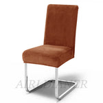 housse chaise velours doux beige moderne poignées serrage extérieur mariage banquet