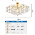 plafonnier moderne luxueux cristal pendans or led salon décoration lustreintérieur chambre château