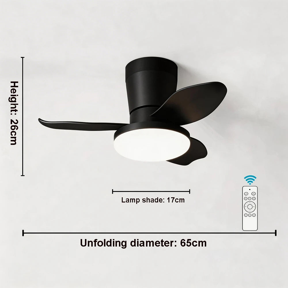 ventilateur moderne noir bois foncé simple silencieux led controle mural traditionnel garantie