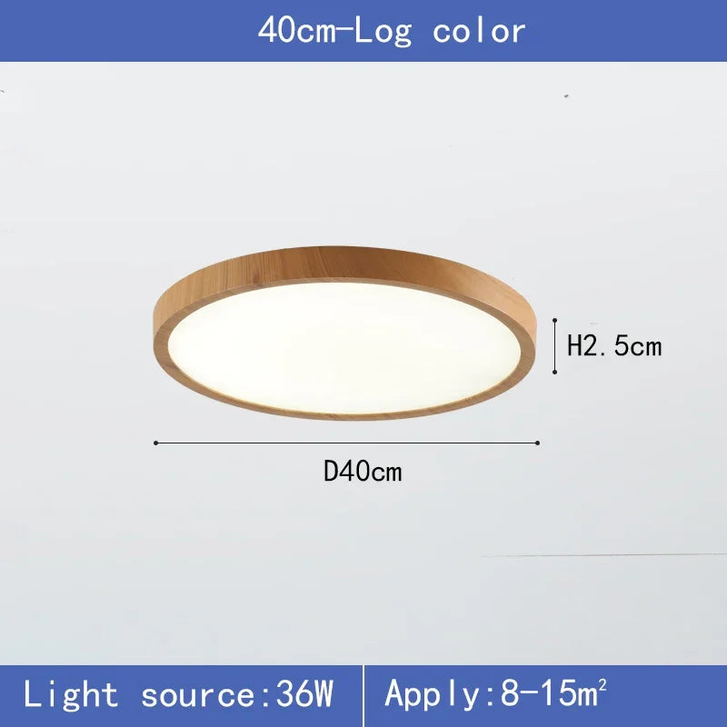 lampe moderne grain bois noyer ultra mince éclairage led blanc chaleur salon chambre