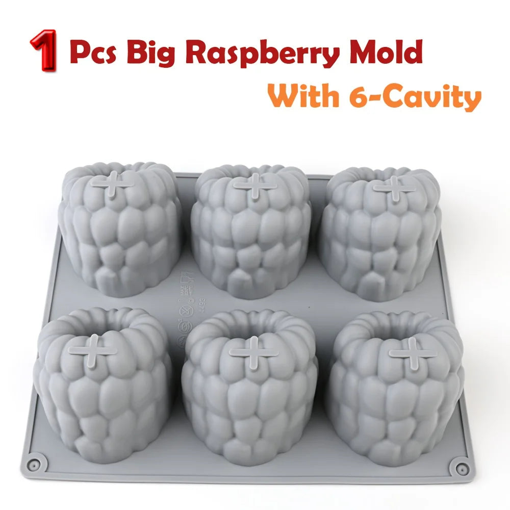 moule silicone framboise gateau mousse chocolat pudding decoratif original six cavites
