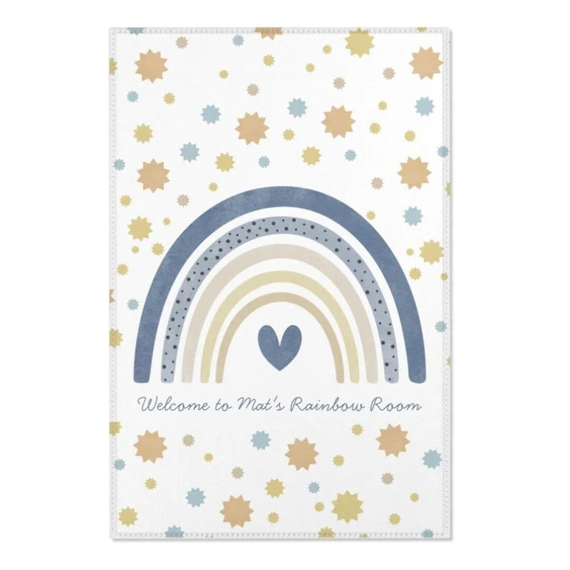 tapis arc ciel moderne polygone rose bleu blanc salon chambre enfant geometrique decoratifextérieur