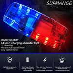 lampe sécurité led rouge bleue clips métalliques stroboscopique clignotante transparente moderne