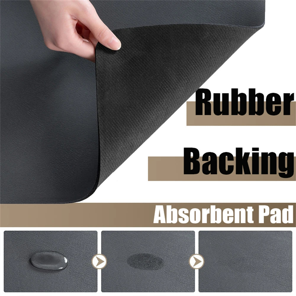 tapis cuisine absorbant motif marbre noir doré séchage vaisselle salle bain