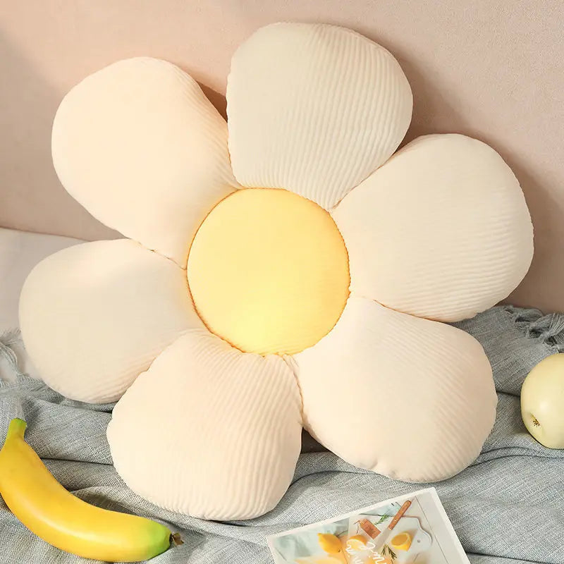 oreillers fleur plissés moderne lavables jaune rose vert blanc chambre anniversaire