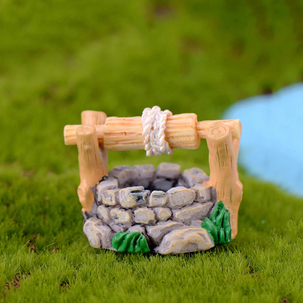 statues jardin miniatures ponts pagodes cascades nénuphars grenouilles textures bois pierre mousse artificielle