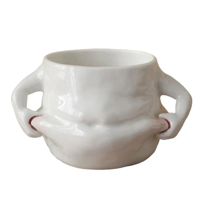 Tasse à café ventre gras en céramique verte