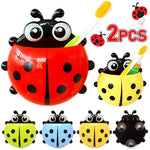 porte brosse dents coccinelle dessin animé rouge jaune bleu vert suction mignon cartoon organisateur