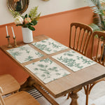 serviettes table imprimées branches oiseaux beige vert classiques respectueuses environnement pasteuriales 13x19 pouces