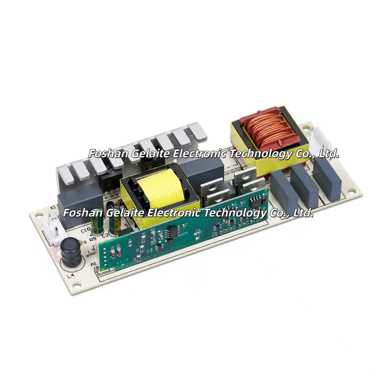 ampoule électrique vert condensateur bobine diode électronique gris jaune noir circuit imprimé