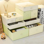 boîtes tiroirs blanc vert moderne réutilisables poignées grandes capacités rangement maison