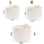 panier tressé blanc gris rose moderne rustique anneaux rangement réutilisable