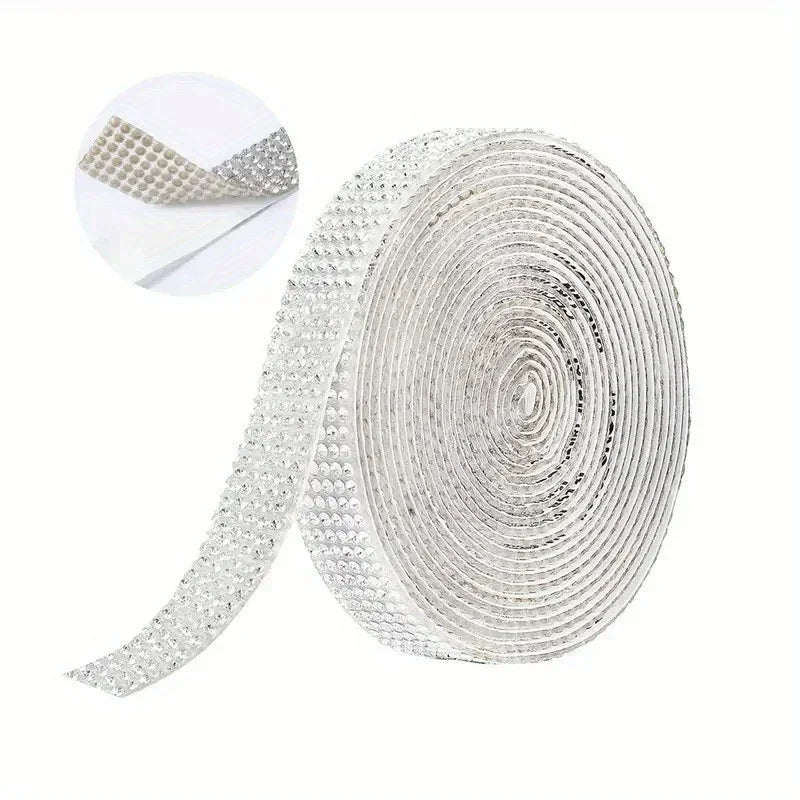 ruban strass décoratif adhésif vert noir violet blanc rose beige rouge classique 3d strass