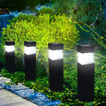 lampes solaires extérieures modernes noires rayures horizontales ip65 led tringle jardin villa parc
