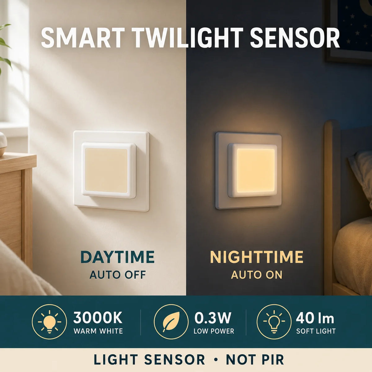 veilleuse nuit blanc moderne prise murale flux lumineux faible certification ul vde cqc rohs