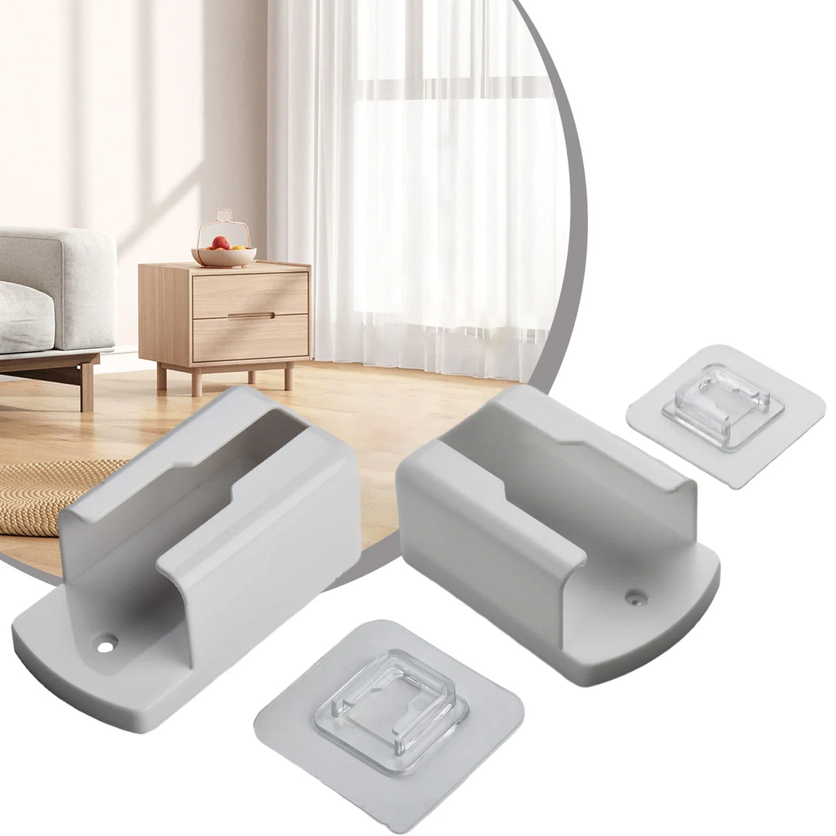 support mural blanc moderne adhésif télécommande boîte rangement rectangle petits objets divers chambre