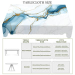 nappe table marbre doré bleu clair moderne élégante imperméable huile extérieure mariage festivité