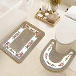 tapis bain fleur rose salle bain doux adhésif anti dérapant classique vert gris